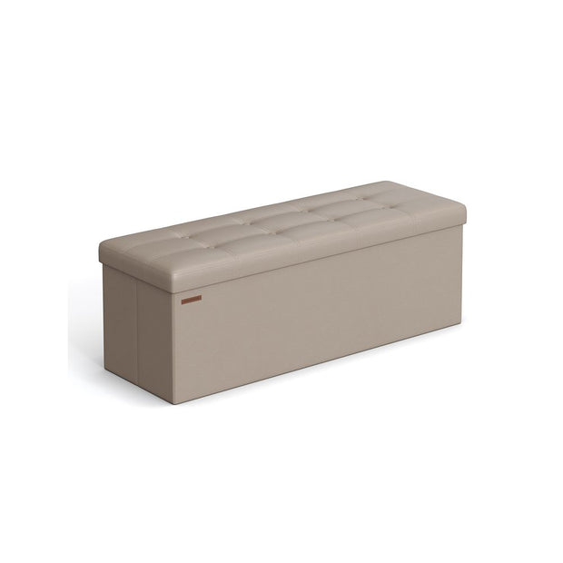 Storage Ottoman – Fabric – Dark Grey – Foldable with Storage, 110 cm