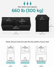 Storage Ottoman – Fabric – Light Black – Padded, Foldable, 120L Capacity, Holds up to 300 kg