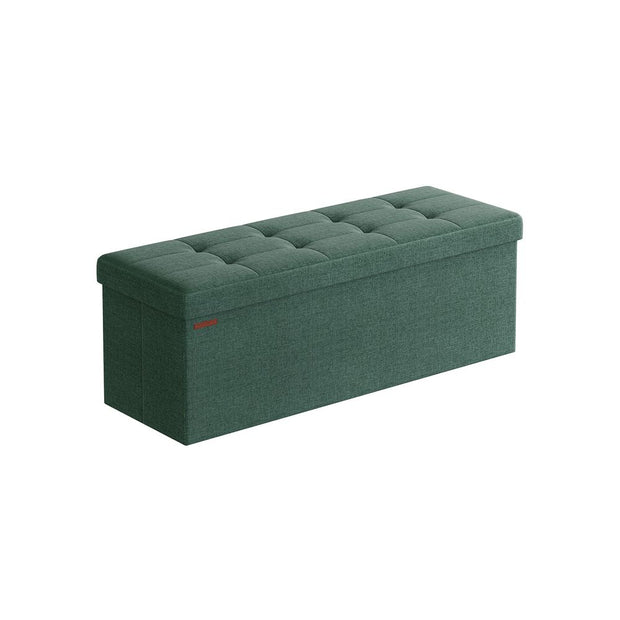 Storage Ottoman – Fabric – Light Black – Padded, Foldable, 120L Capacity, Holds up to 300 kg