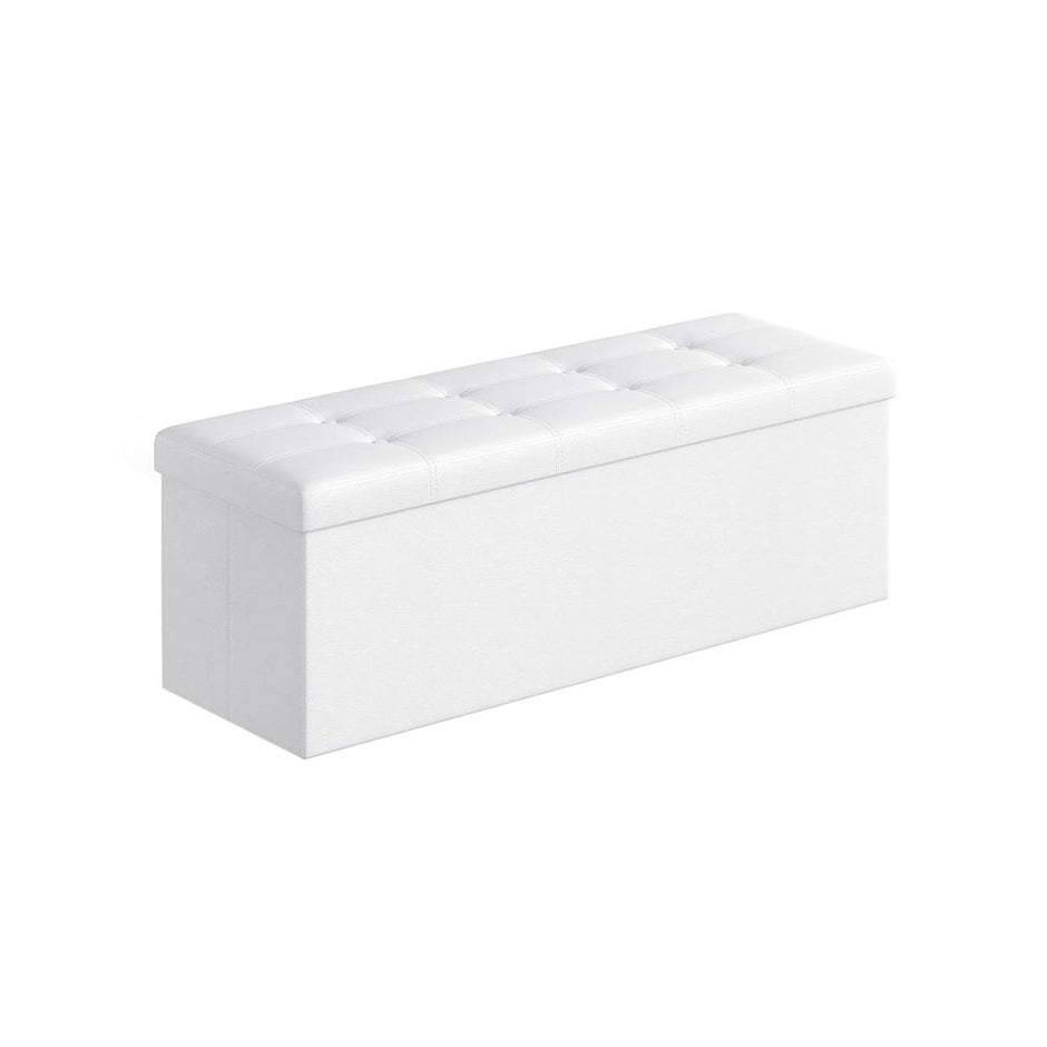 Storage Ottoman – Fabric – Dark Grey – Foldable with Storage, 110 cm