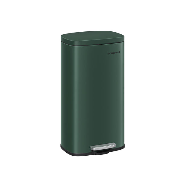 Pedal Trash Bin – Stainless Steel – Silver – 30 Litre, Soft Close, Odour Proof, Hygienic