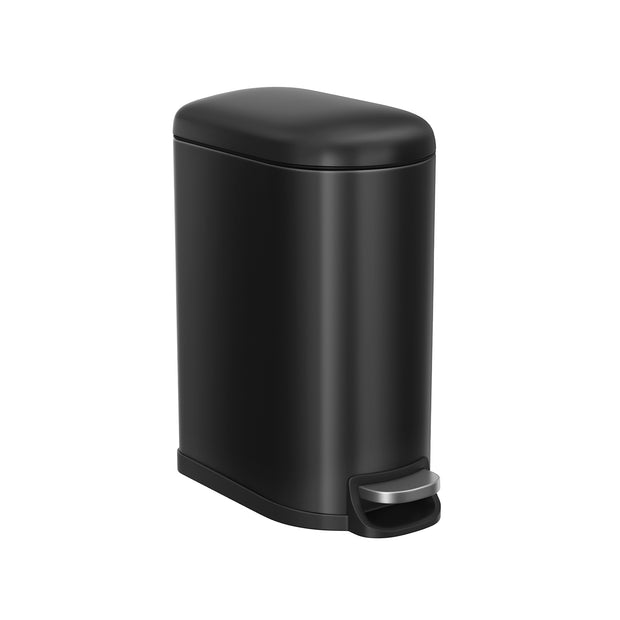 Small Pedal Bin – Steel – Silver – 10L Capacity with Removable Inner Bucket and Slow Close Lid