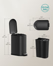 Small Pedal Bin – Steel – Silver – 10L Capacity with Removable Inner Bucket and Slow Close Lid