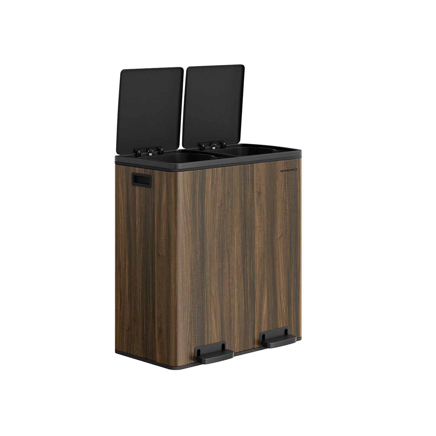 Double Rubbish Bin – Stainless Steel – Fingerprint Proof – Dual Compartment with Carry Handles