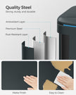 Dual Compartment Trash Can – Metal – Greenish-Grey – Soft Closure, Airtight, 2 x 20L