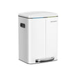 Dual Trash Can – Metal – White – Dual Compartments with Soft Closure and Airtight Design