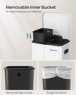 Dual Trash Can – Metal – White – Dual Compartments with Soft Closure and Airtight Design