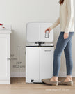 Dual Trash Can – Metal – White – Dual Compartments with Soft Closure and Airtight Design