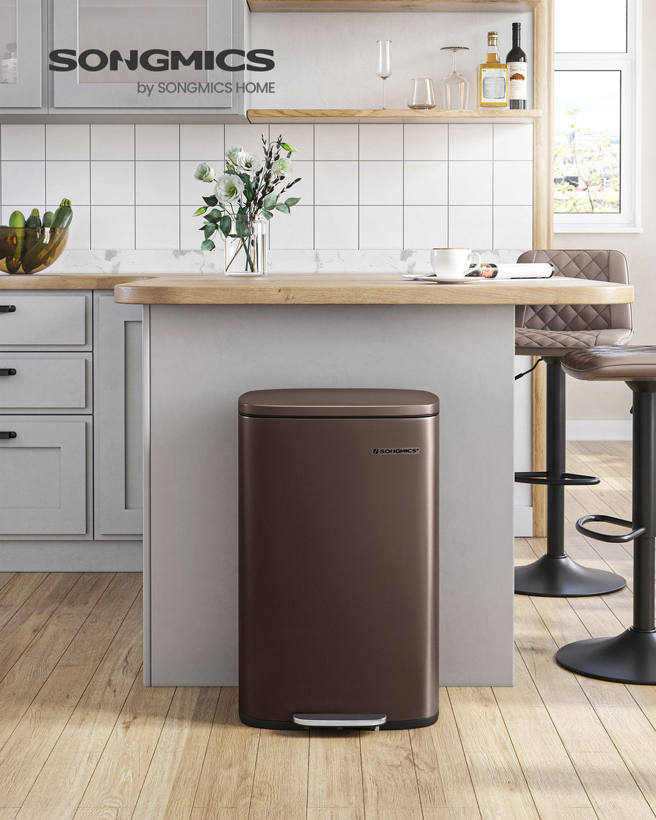 Step-On Pedal Bin – Steel – Sand Beige – 50L Capacity with Soft Close Feature