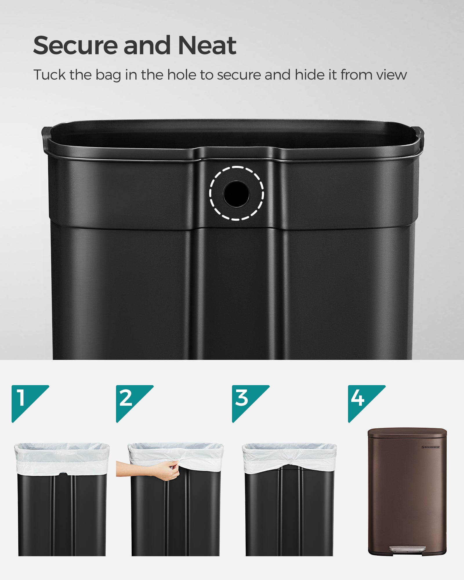 Step-On Pedal Bin – Steel – Sand Beige – 50L Capacity with Soft Close Feature