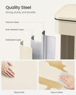 Large Step Rubbish Bin – Steel – Sand Beige – Soft Close with 15 Liner Bags Included
