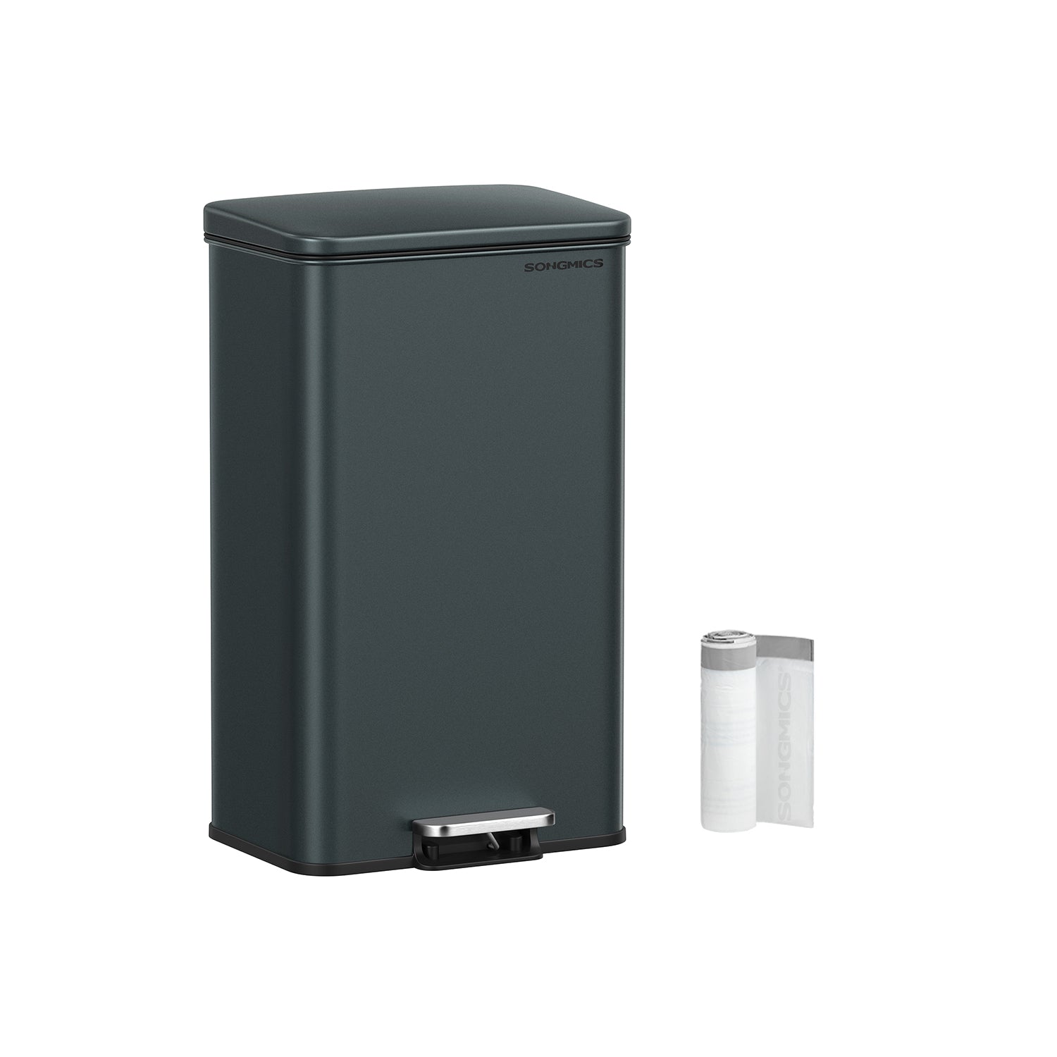 Large Step Rubbish Bin – Steel – Sand Beige – Soft Close with 15 Liner Bags Included