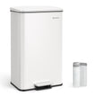 Large Step Rubbish Bin – Steel – Sand Beige – Soft Close with 15 Liner Bags Included