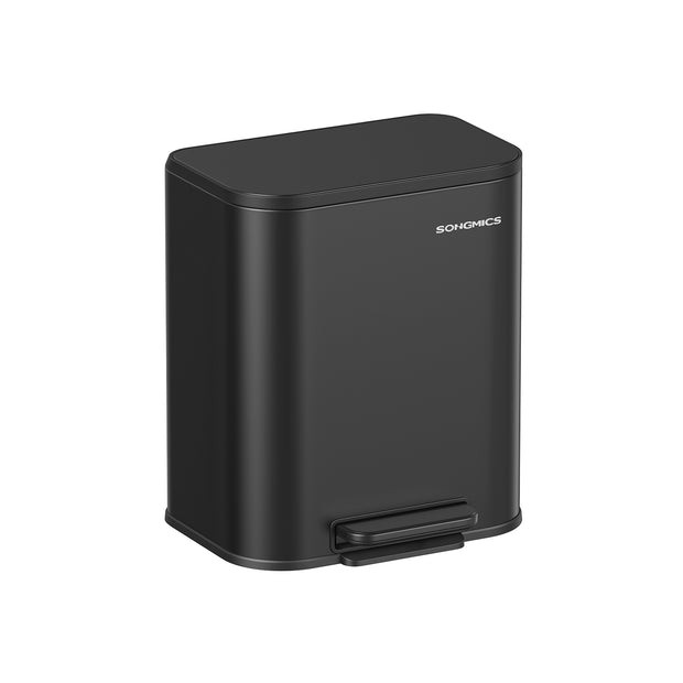 20L Kitchen Bin – Steel – Ink Black – Soft-Close Lid and Wide Non-Slip Pedal