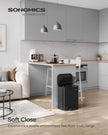 20L Kitchen Bin – Steel – Ink Black – Soft-Close Lid and Wide Non-Slip Pedal