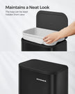 20L Kitchen Bin – Steel – Ink Black – Soft-Close Lid and Wide Non-Slip Pedal