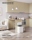 20L Kitchen Bin – Steel – Cloud White – Soft-Close Lid and Wide Non-Slip Pedal