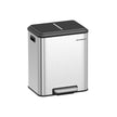 Double Bin – Steel – Metallic Silver – Soft-Close Lid, Wide Sturdy Pedal