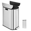 Double Kitchen Bin – Metallic Silver – Dual Compartment – Pedal with Wing Lids