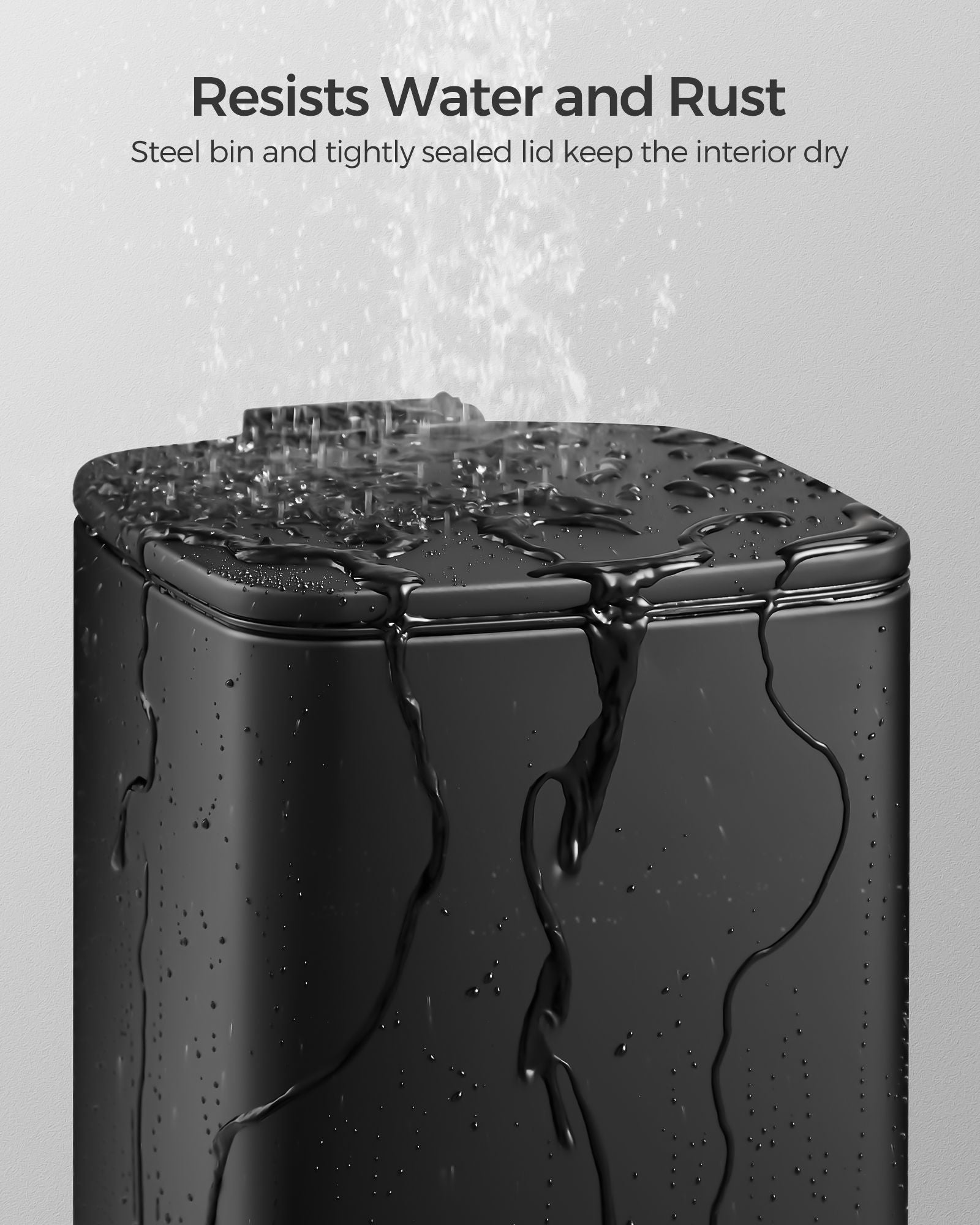 Small Bathroom Bin – Steel – Silver – Pedal Design with Soft-Close Lid