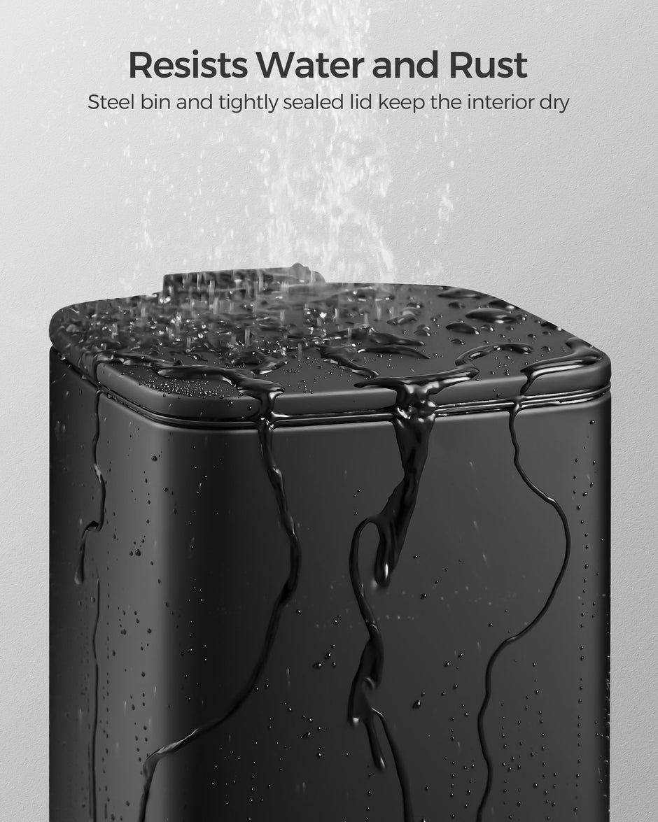 Small Bathroom Bin – Steel – Silver – Pedal Design with Soft-Close Lid
