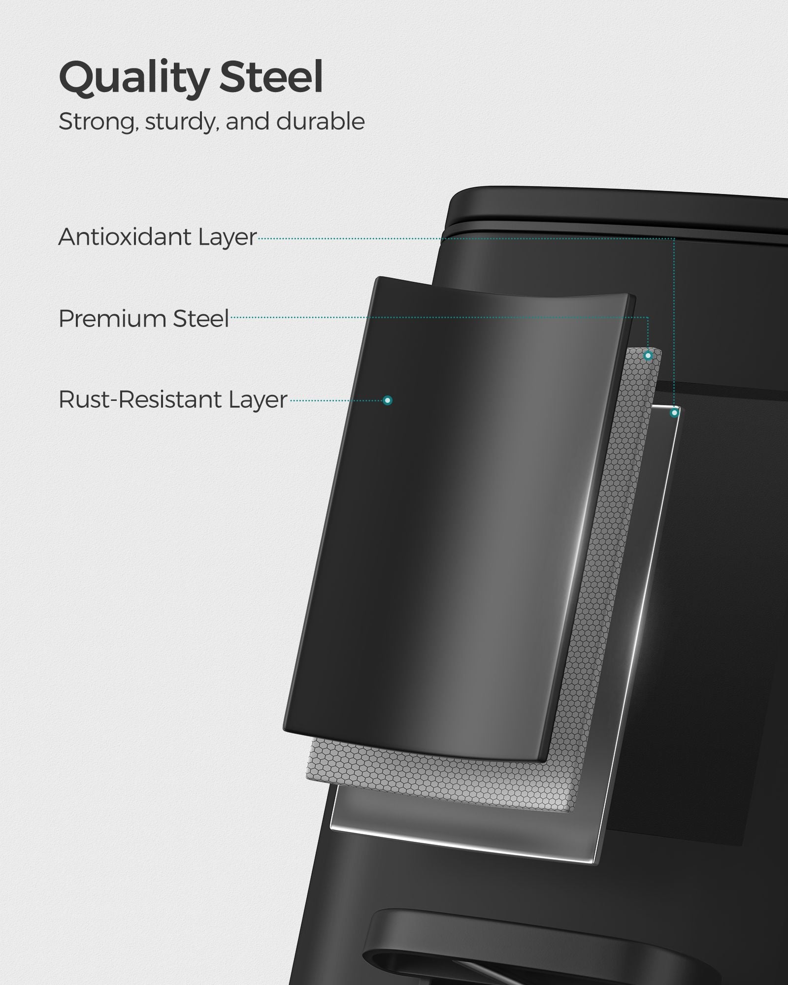Small Bathroom Bin – Steel – Silver – Pedal Design with Soft-Close Lid