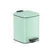 Small Bathroom Bin – Steel – Silver – Pedal Design with Soft-Close Lid