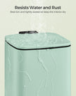 Small Bathroom Bin – Steel – Silver – Pedal Design with Soft-Close Lid