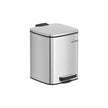 Small Bathroom Bin – Steel – Silver – Pedal Design with Soft-Close Lid