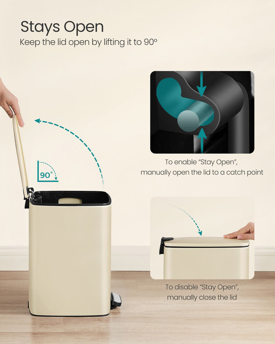 Pedal Bin – Steel – Cloud White – 20L with Inner Bucket