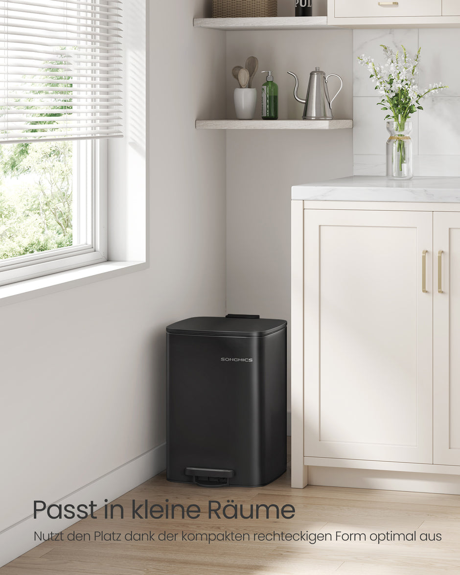 Pedal Bin – Steel – Ink Black – 20 L with Inner Bucket