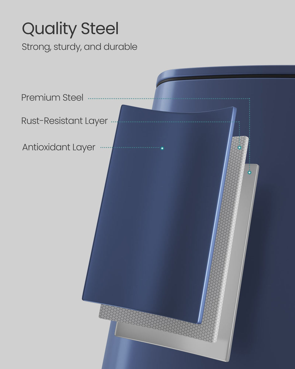 Pedal Bin – Steel – Ink Black – 20 L with Inner Bucket