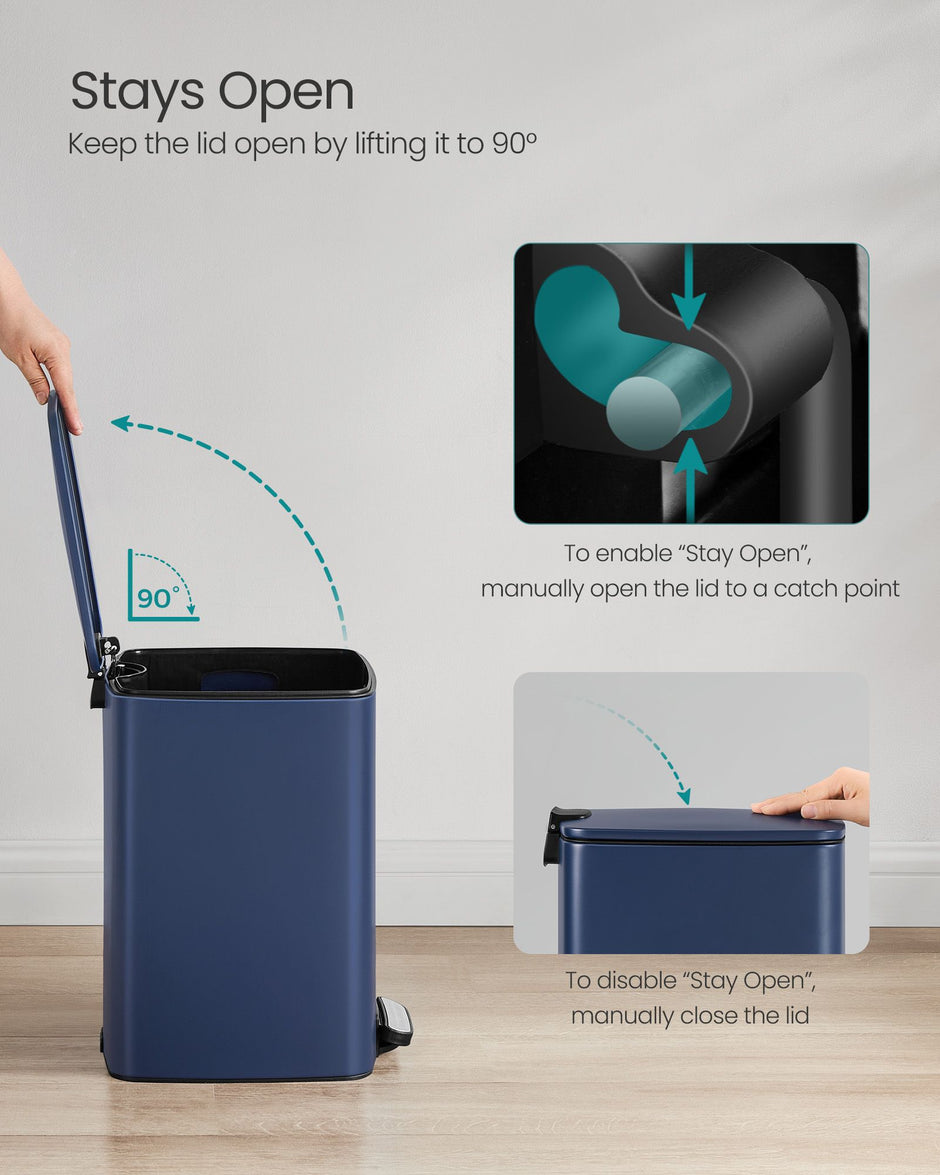 Pedal Bin – Steel – Ink Black – 20 L with Inner Bucket