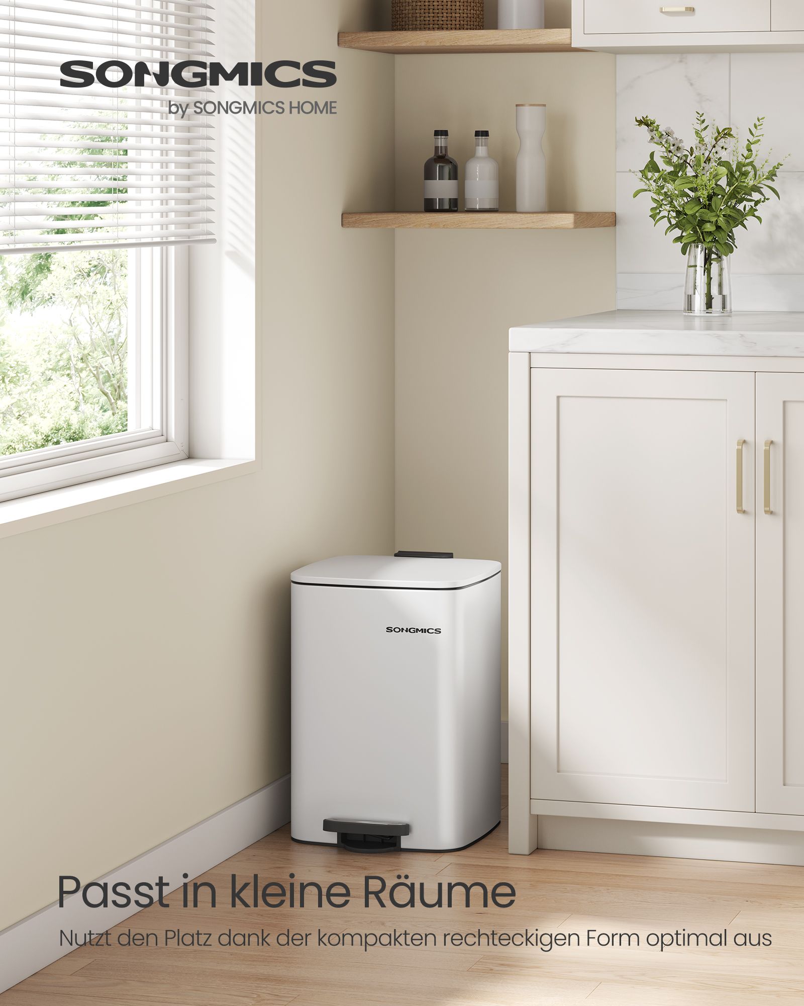 Pedal Bin – Steel – Cloud White – 20L with Inner Bucket