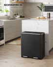 Double Rubbish Bin – Stainless Steel – Fingerprint Proof – Dual Compartment with Carry Handles