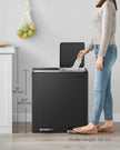 Double Rubbish Bin – Stainless Steel – Fingerprint Proof – Dual Compartment with Carry Handles