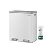 Step-Open Waste Bin – Metal – Cream – Dual Compartment with Soft Closure