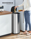 Automatic Rubbish Bin – Stainless Steel – Silver – Motion Sensor with Ozone Odour Control