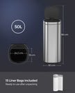 Automatic Rubbish Bin – Stainless Steel – Silver – Motion Sensor with Ozone Odour Control