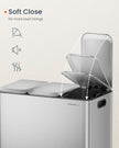 Triple Kitchen Bin – Steel – Cloud White – Colour-Coded Pedals for Waste Separation