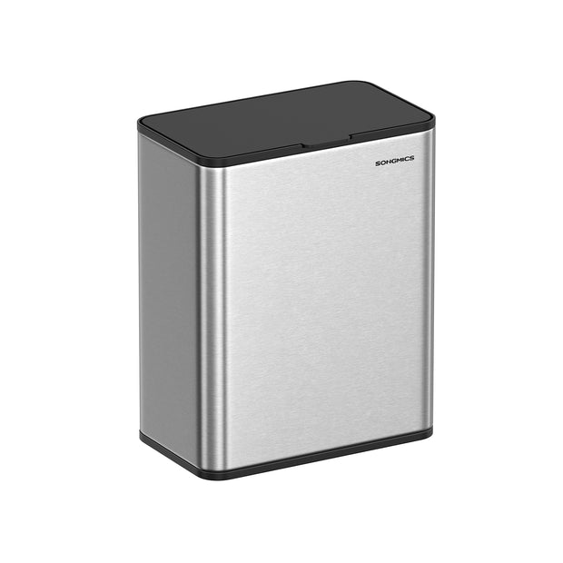 8L Steel Hanging Kitchen Bin – Silver – Lid Included – Food Waste Collection