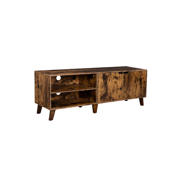 TV Cabinet – Engineered Wood – Rustic Brown – Suitable for TVs up to 60 Inches with Adjustable Shelves