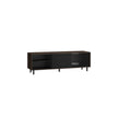TV Stand – Wood – Ash Brown and Ink Black – Modern Design with Fluted Glass