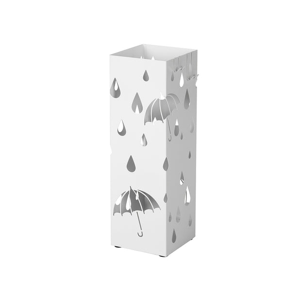 Umbrella Stand – Metal – Black – Includes Drip Tray and Hooks