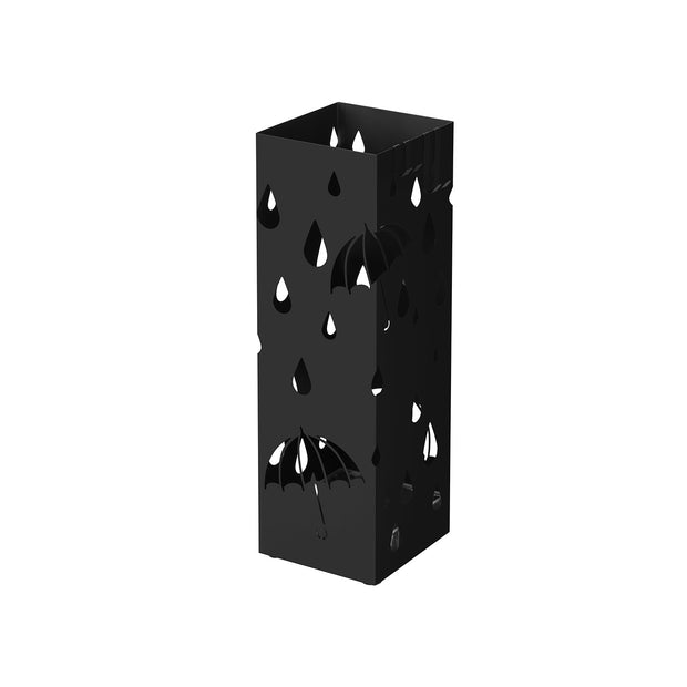 Umbrella Stand – Metal – Black – Includes Drip Tray and Hooks