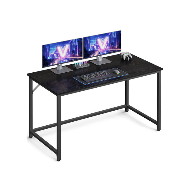 Small Office Desk – Metal – Rustic Brown – Industrial Design, Simple Assembly