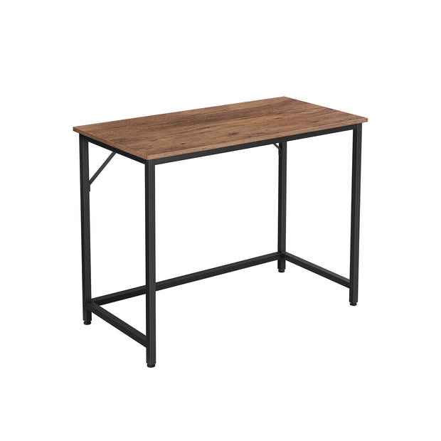 Small Office Table – Steel – Hazelnut Brown and Black – Industrial Design, Easy Assembly