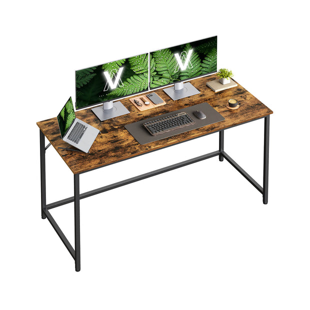 Small Office Desk – Steel – Hazelnut Brown and Black – Industrial Design with Simple Assembly