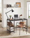 Writing Desk – Metal and Wood – Rustic Brown – Versatile Shelving Option