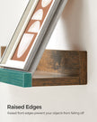 Floating Shelves – Wood – Rustic Brown – Set of 3, 38 cm Long with Front Edge